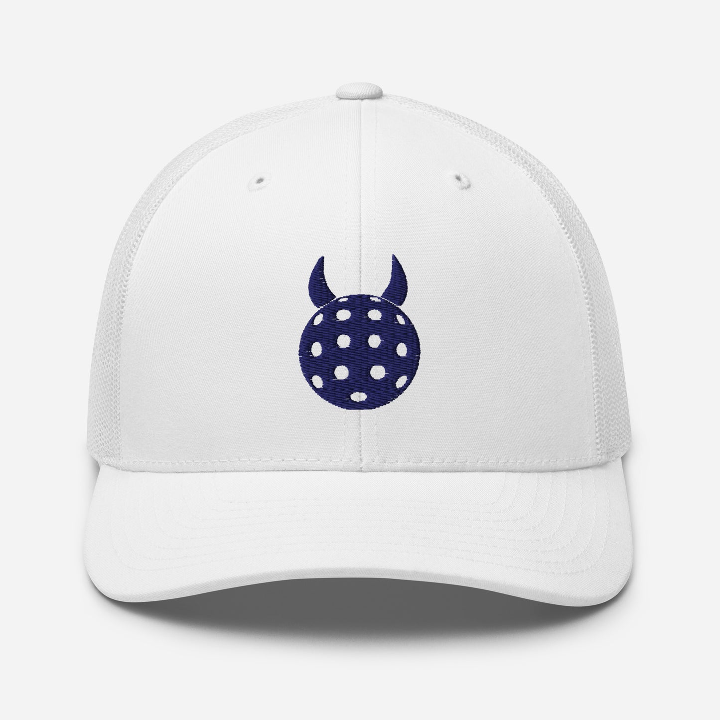 Bad Ball Trucker Hat - White - Navy Ball