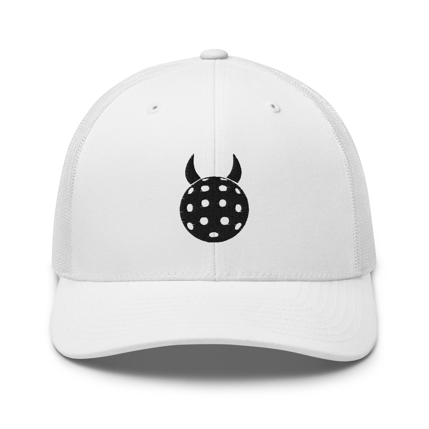 Bad Ball Trucker Hat - White - Black Ball