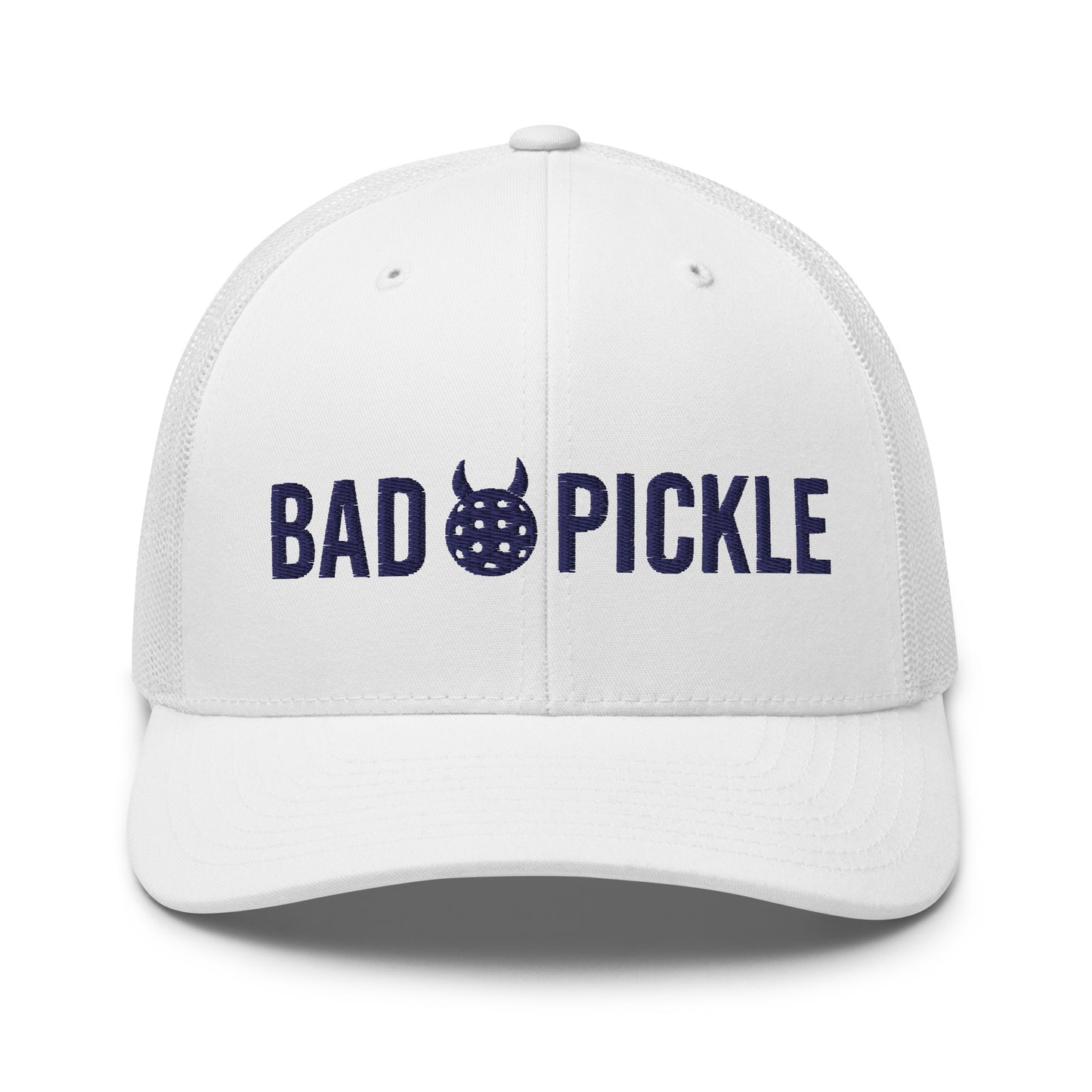 Bad Pickle Trucker Hat - White with Navy