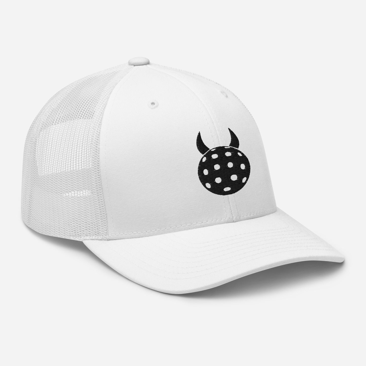 Bad Ball Trucker Hat - White - Black Ball