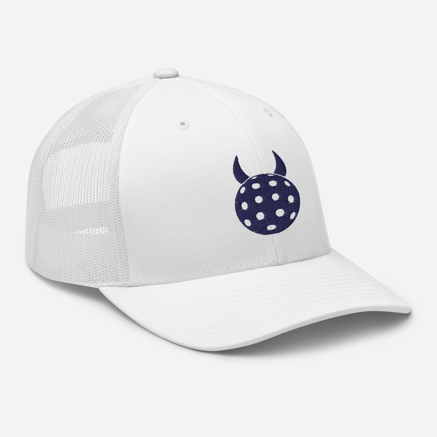 Bad Ball Trucker Hat - White - Navy Ball