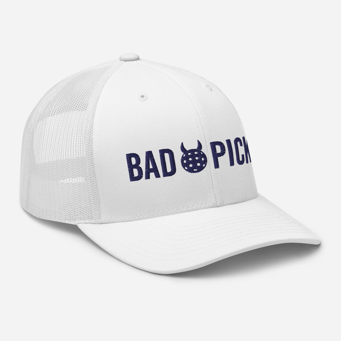 Bad Pickle Trucker Hat - White with Navy